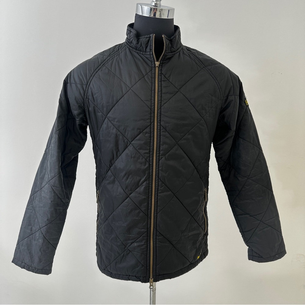 BARBOUR MEN'S HAMILTON GRIP BLACK QUILTED BLACK JACKET SIZE SMALL